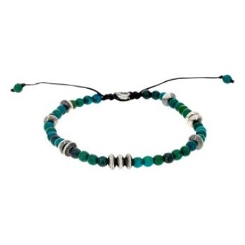 Bracelet Homme "HUGO" avec perles de Bali turquoise et Argent 92... 1