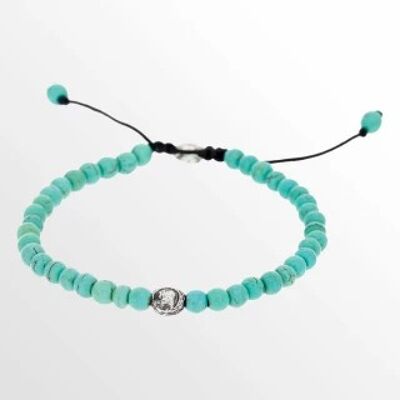 Bracelet Homme "ELIS" avec perles Turquoise et Argent 925