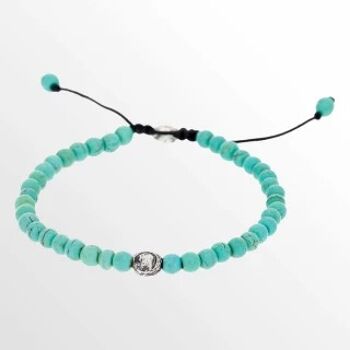 Bracelet Homme "ELIS" avec perles Turquoise et Argent 925 1
