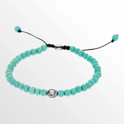 "ELIS" Men's Bracelet with Turquoise Beads and 925 Silver