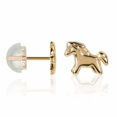 Pendientes infantiles "Poni de Oro" de Oro Amarillo