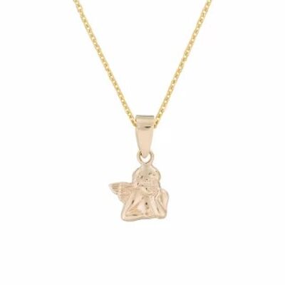 Children's pendant "Angel in Love" Yellow Gold + silver vermeil...