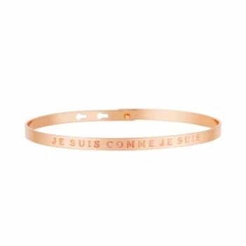 "JE SUIS COMME JE SUIS" bracelet jonc rosé à message 1
