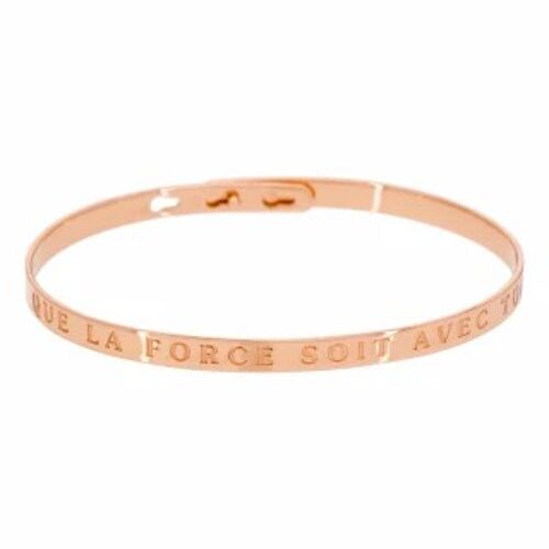 "QUE LA FORCE SOIT AVEC TOI" bracelet jonc rosé à message