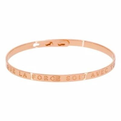 "MAY THE FORCE BE WITH YOU" pink message bangle bracelet