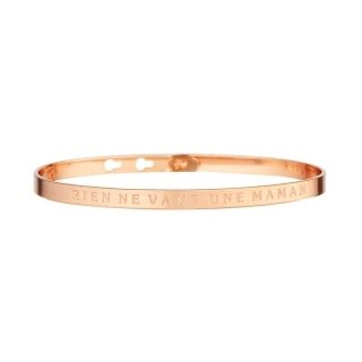 Bracciale rigido rosa "NOTHING BEATS A MOM" con messaggio