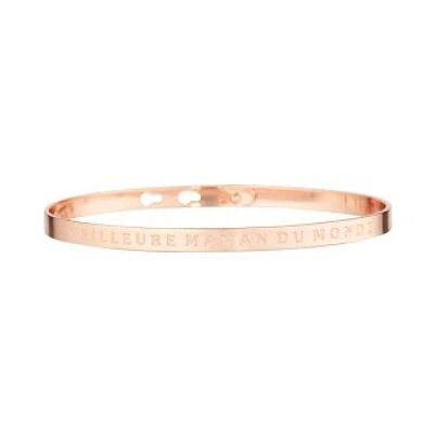 "MEILLEURE MAMAN DU MONDE" bracelet jonc rosé à message