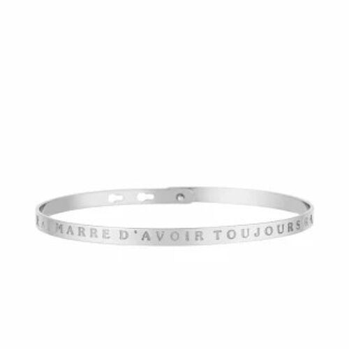 "J'EN AI MARRE D'AVOIR TOUJOURS RAISON" bracelet jonc argenté à...