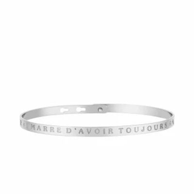 "I'M TIRED OF ALWAYS BEING RIGHT" silver bangle bracelet with...