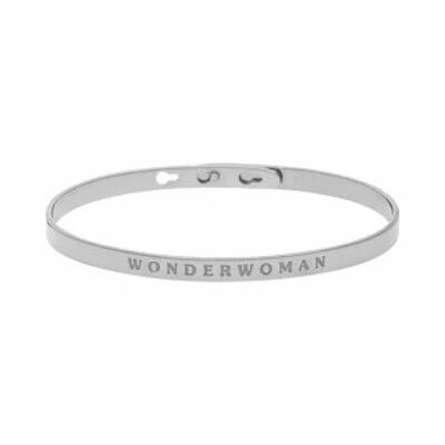 "WONDERWOMAN" bracelet jonc argenté à message