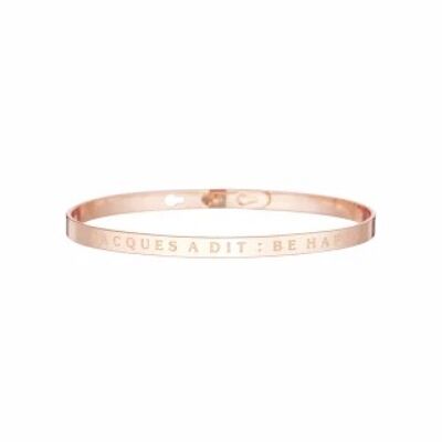 "JACQUES SAID: BE HAPPY" Pink bangle bracelet with message