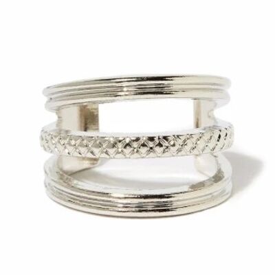 "Caravelle" adjustable silver ring