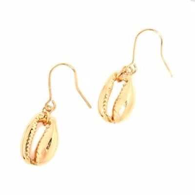 Bohemian gold shell earrings