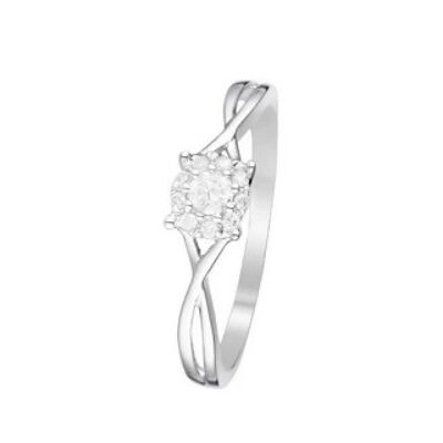 "Elisabeth" ring in white gold and diamonds