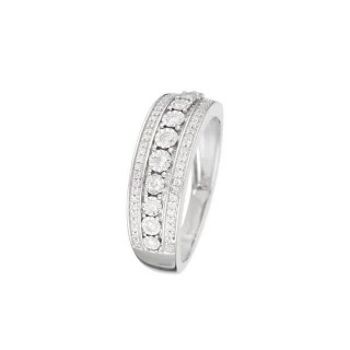 Bague "Rosaline" Or blanc et Diamants 1