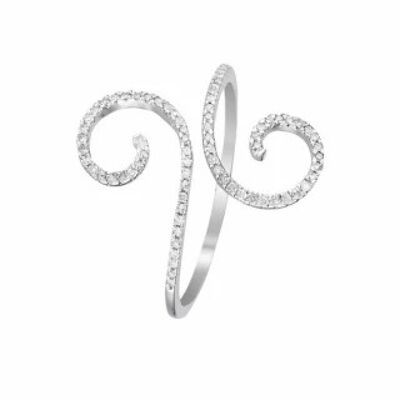 Ring "Spirale d'Amour" White Gold and Diamonds