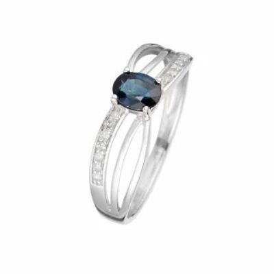 Ring "René Sapphire" White Gold and Diamonds