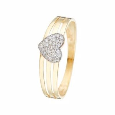 Ring "Engraved in my Heart" Yellow Gold and Diamonds