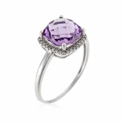 Anello "Pukhet Amethyst" in Oro Bianco e Diamanti