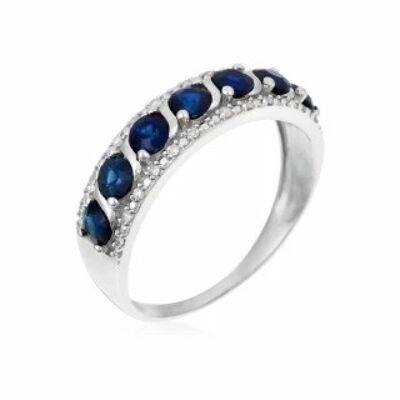 Ring "Sitra Sapphire" White Gold and Diamonds