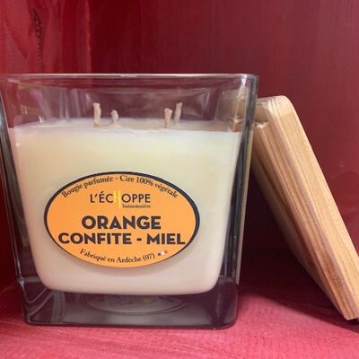 SCENTED CANDLE 100% VEGETABLE SOYA WAX 10 X 10 M WICKS 350 G CANDIED ORANGE HONEY