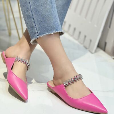 JEWEL-FUCHSIA MULES