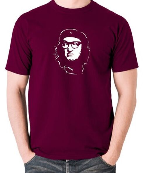 Che Guevara Style T Shirt - Eddie Hitler burgundy