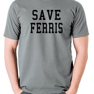 T-shirt inspiré de Ferris Bueller's Day Off - Enregistrer Ferris gris