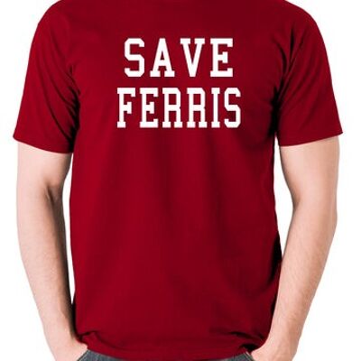 Ferris Bueller's Day Off Inspired T-Shirt - Speichern Sie Ferris Ziegelrot