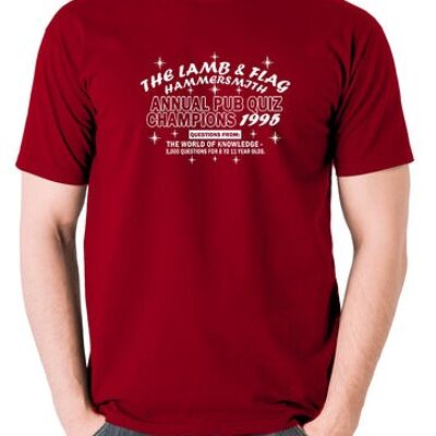 Bottom Inspired T Shirt - The Lamb And Flag Hammersmith brick red