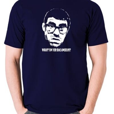 Vic And Bob Inspired T Shirt - What's In Yer Bag Angelos? navy