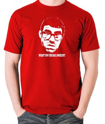 T-shirt inspiré de Vic et Bob - Qu'y a-t-il dans votre sac Angelos ? rouge