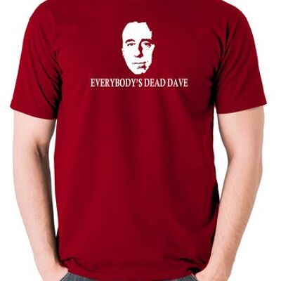 T-shirt inspiré de Red Dwarf - Tout le monde est mort Dave rouge brique