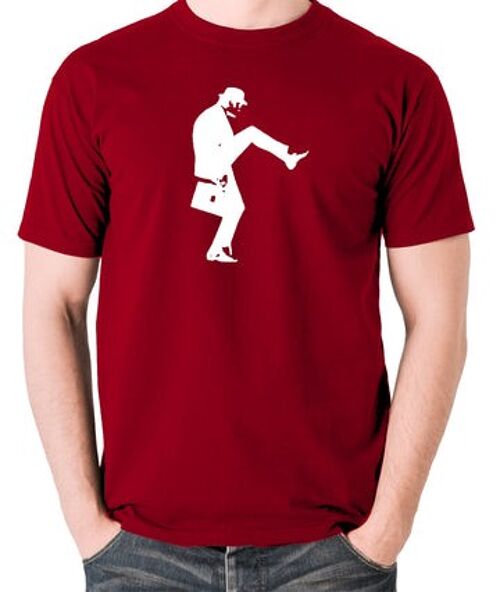 Monty Python Inspired T Shirt - Cleese Walk brick red
