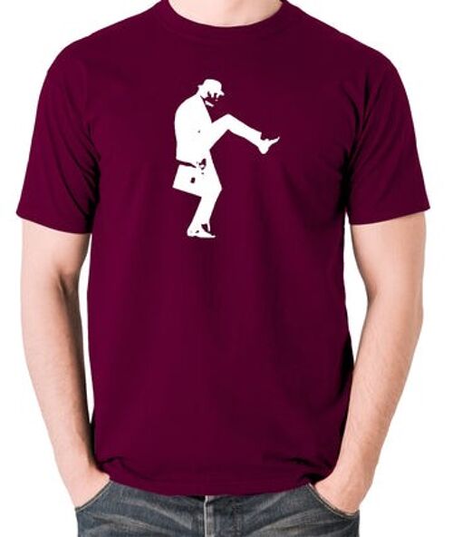 Monty Python Inspired T Shirt - Cleese Walk burgundy