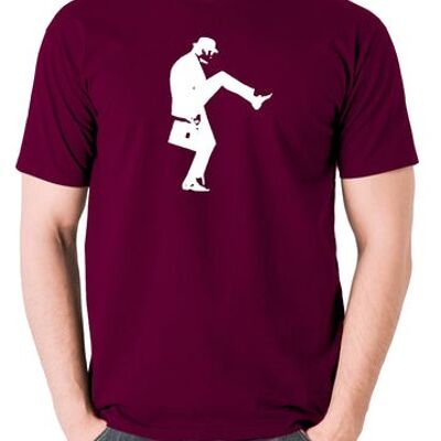 Monty Python Inspired T Shirt - Cleese Walk burgundy