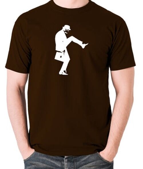 Monty Python Inspired T Shirt - Cleese Walk chocolate