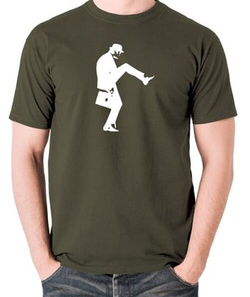 Monty Python Inspired T Shirt - Cleese Walk olive