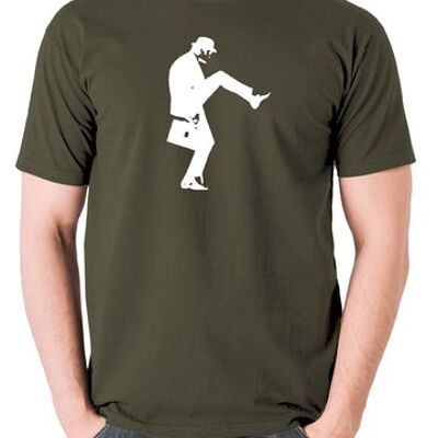 Monty Python Inspired T Shirt - Cleese Walk olive