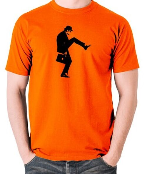 Monty Python Inspired T Shirt - Cleese Walk orange