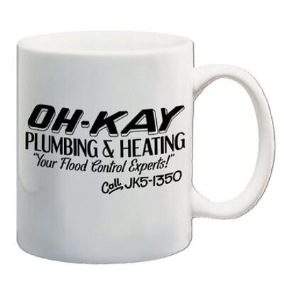 Home Alone inspirierte Tasse – Oh-Kay Plumbing and Heating Your Flood Control Experts
