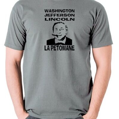 Camiseta inspirada en Blazing Saddles - Washington, Jefferson, Lincoln, La Petomane gris
