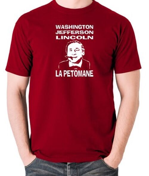 Blazing Saddles Inspired T Shirt - Washington, Jefferson, Lincoln, La Petomane brick red