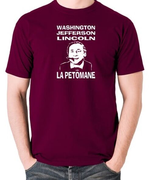 Blazing Saddles Inspired T Shirt - Washington, Jefferson, Lincoln, La Petomane burgundy