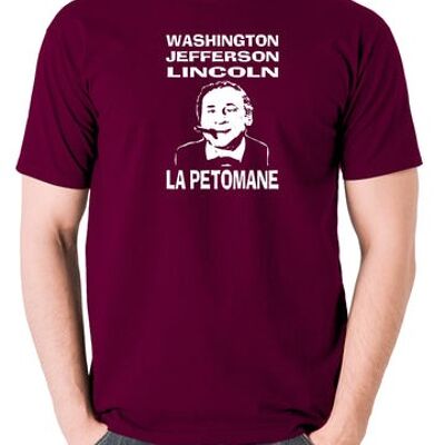 T-shirt inspiré des selles flamboyantes - Washington, Jefferson, Lincoln, La Petomane bordeaux
