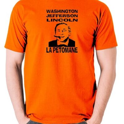 Camiseta inspirada en Blazing Saddles - Washington, Jefferson, Lincoln, La Petomane naranja