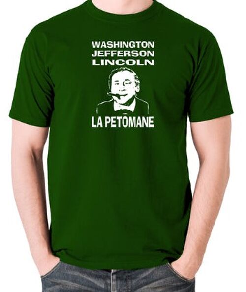 Blazing Saddles Inspired T Shirt - Washington, Jefferson, Lincoln, La Petomane green