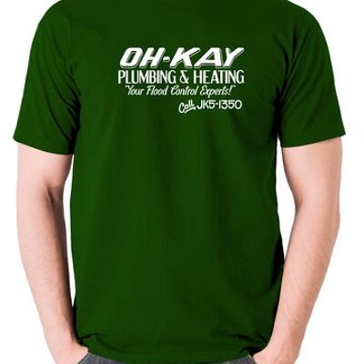 Camiseta inspirada en Home Alone - Oh-Kay Fontanería y calefacción Sus expertos en control de inundaciones verde