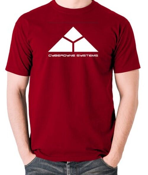 Terminator Inspired T Shirt - Cyberdyne Systems brick red
