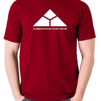 Terminator Inspired T Shirt - Cyberdyne Systems brick red